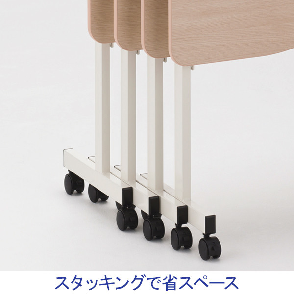 サンテック SFフォールディングテーブル 3人用 ホワイト 幅1800×奥行450×高さ700mm 1台（取寄品） サンテック ホワイト