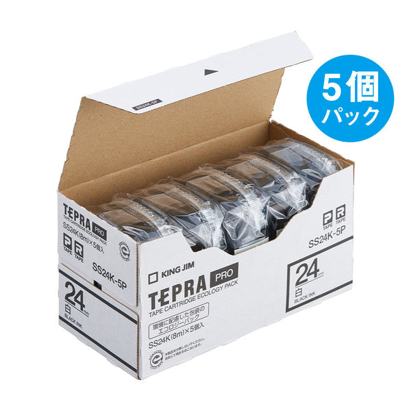 テプラ TEPRA PROテープ スタンダード 幅24mm 白ラベル(黒文字) SS24K