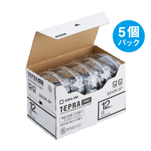 テプラ TEPRA PROテープ スタンダード 幅12mm 白ラベル(黒文字) SS12K 