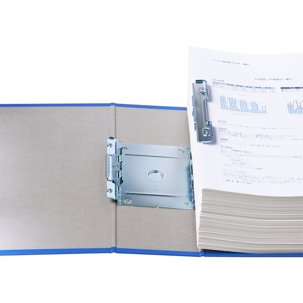 アスクル パイプ式ファイル A4タテ 両開き とじ厚100mm 背幅