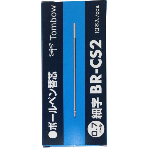 まとめ) トンボ鉛筆 油性ボールペン替芯 CS2 0.7mm 青 リポーター