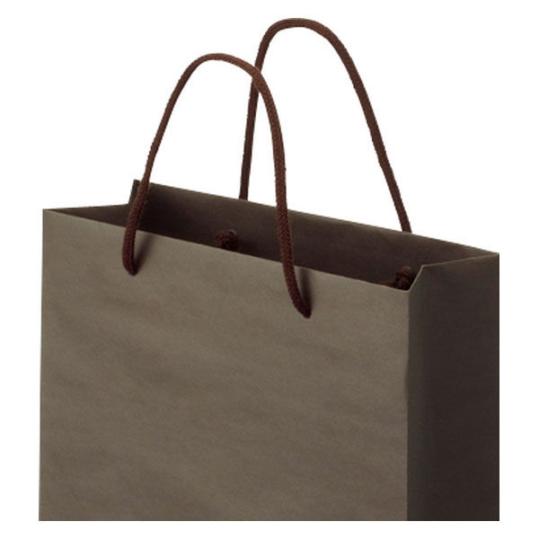ナチュラルカラー手提袋 丸紐 こげ茶 M 1袋（5枚入） スーパーバッグ