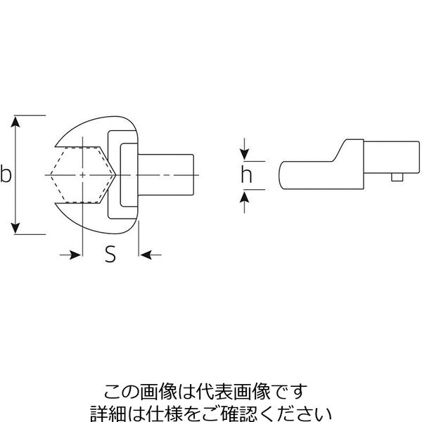 エスコ 10mm スパナヘッド EA723SE-10 1個（直送品）