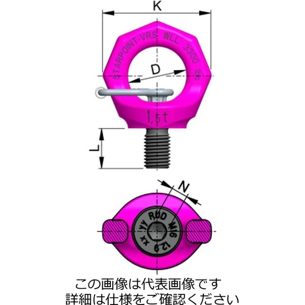 エスコ 2.3ton/M20x30mm 回転アイボルト EA987GL-4 1個（直送品