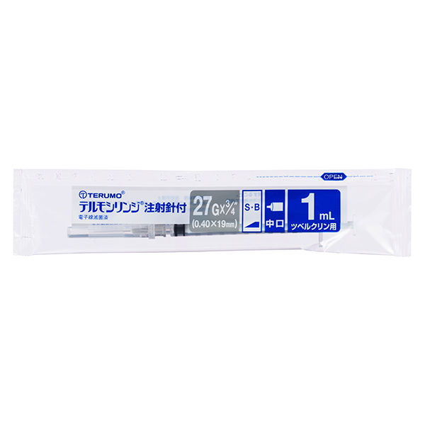 テルモ テルモシリンジ注射針付ツベルクリン用1mL 27G SS-01T2719S 1箱（100本入） - アスクル