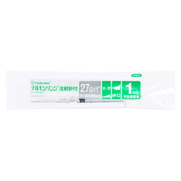 テルモ テルモシリンジ注射針付予防接種用1mL 27G SS-01P2725 1箱（100本入） - アスクル