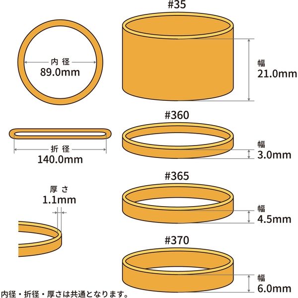 共和「現場のチカラ」 輪ゴム ラバーバンド #360 1袋（500g ...