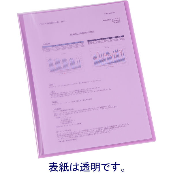 キングジム 二つ折り クリアーファイル コンパック A4 10