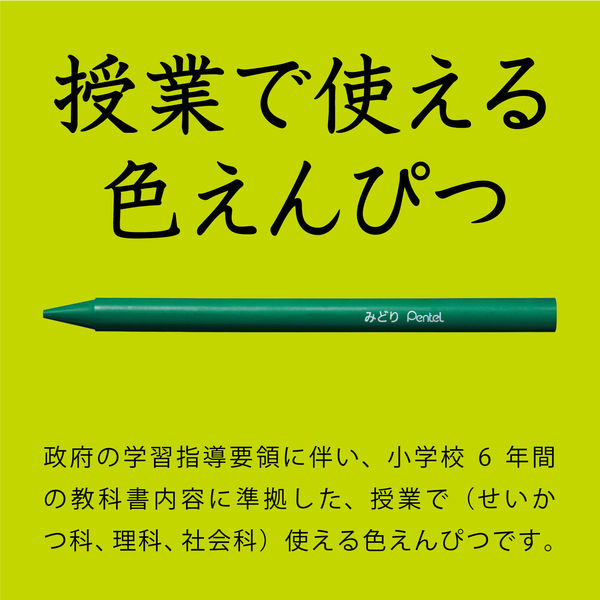 ぺんてる 小学校色えんぴつ（全芯色鉛筆） 基本12色＋3色 GCG1-12P3 1