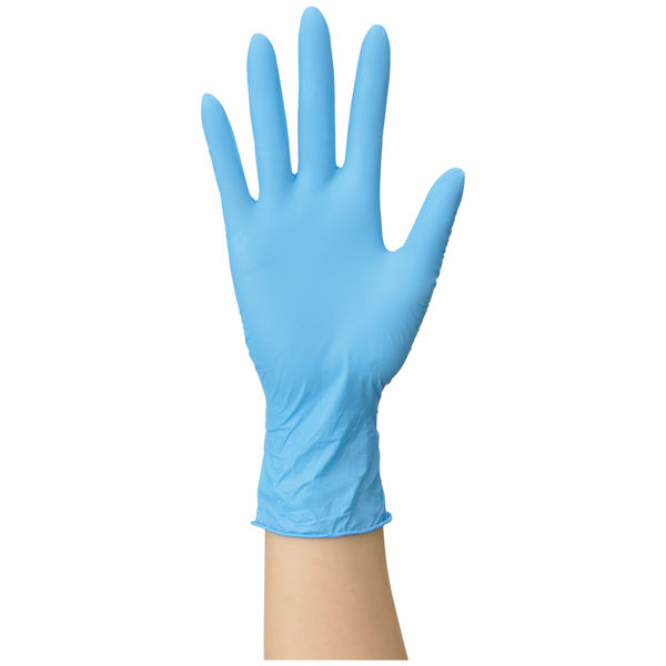 （ケース販売）ニトリルグローブBD／ブルー Mサイズ 100枚入×10箱 粉付ニトリル手袋（ファーストレイト）FR-5963
