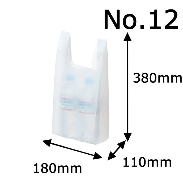アスクル レジ袋（乳白） 12号 幅180mm×マチ110mm×縦380mm 1袋（100枚