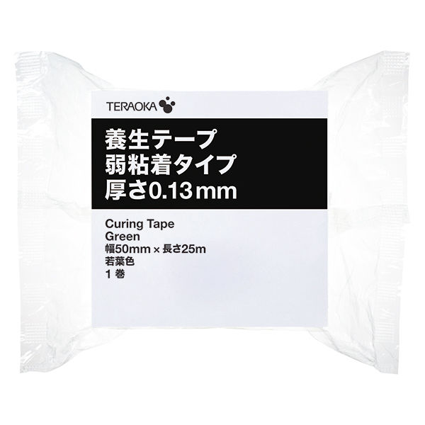 床養生におすすめ】 現場のチカラ 貼ってはがせる養生テープ 弱粘着 若葉色 幅50mm×長さ25m 寺岡製作所 1セット（150巻） オリジナル -  アスクル