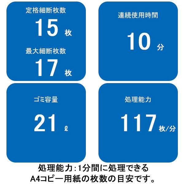 A4 クロスカットシュレッダー (21L/最大17枚細断) Bー151C 3419201 フェローズ - アスクル