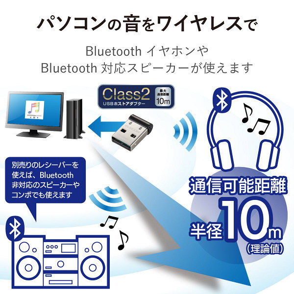 エレコム　Bluetooth（ブルートゥース）　USBアダプター（BluetoothVer.4.0）　LBT-UAN05C2　1個