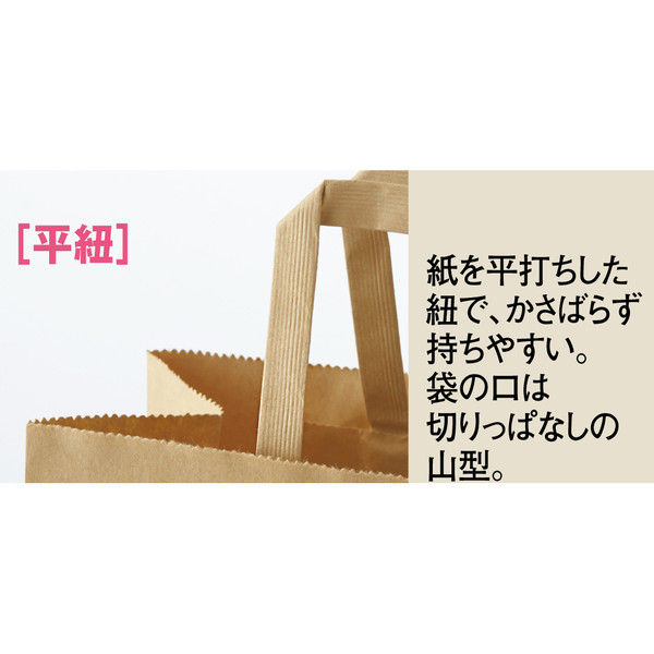 平紐クラフト紙手提袋薄型エコノミー320×320×115 茶 1セット（100枚