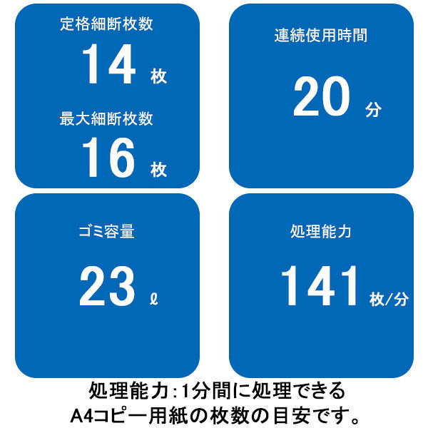 A4 クロスカットシュレッダー (23L/最大16枚細断) 84Ciー2 4680601 フェローズ