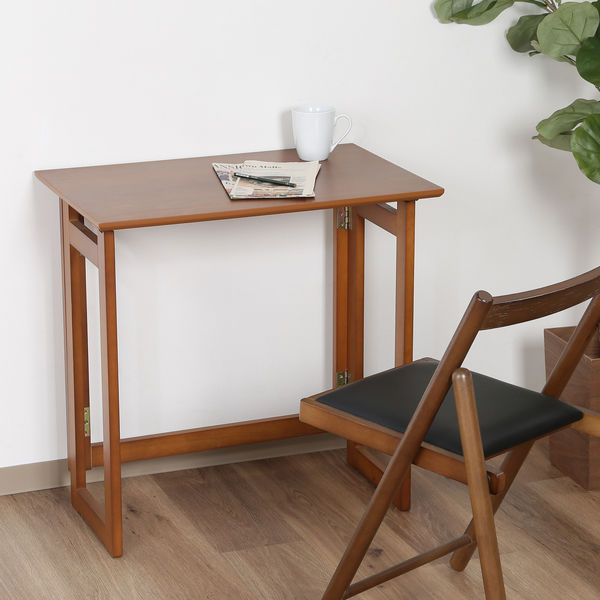 フォールディングテーブル ミラン ブラウン 幅700×奥行450×高さ690mm