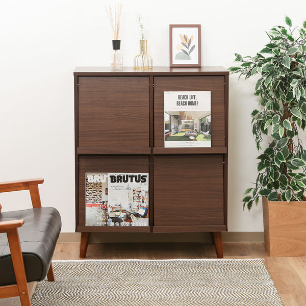 アルト ディスプレイラック4マス ダークブラウン 幅790×奥行450×高さ