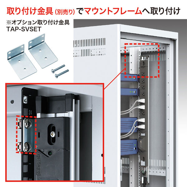 サンワサプライ サーバーラック用コンセント 19インチ用 3P式/9個口/3m/100V・15A TAP-SVSL159（直送品）