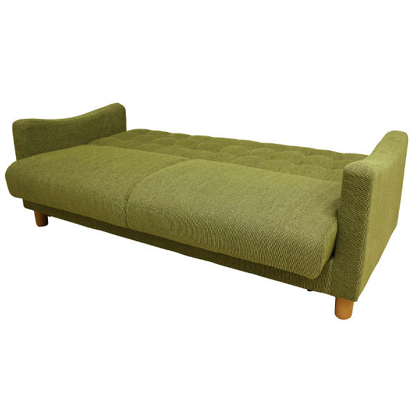 後藤家具物産 3Pソファ ファブリック ローリング式 座面下収納可能 ミニベッド グリーン SO-05gr3p 1脚（直送品） 後藤家具物産 グリーン OKAWA LIVING 700mm