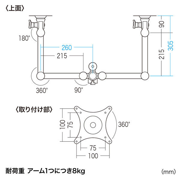 サンワサプライ 水平多関節液晶モニターアーム（4面） CR-LA904N 1台（直送品）