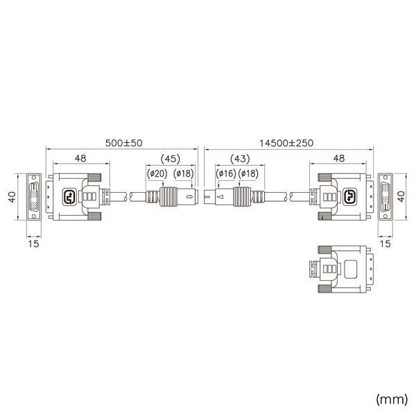 サンワサプライ [KC-K150] ディスプレイ工事配線ケーブル(アナログRGB