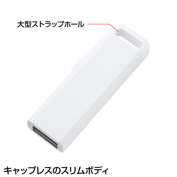 サンワサプライ USB2.0 メモリ UFD-SL4GWN 1個（直送品） - アスクル