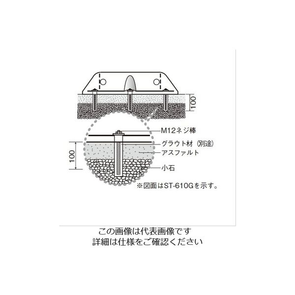 ツタイ工業 ミスギ カーストッパー610 アスファルト下地用 STー
