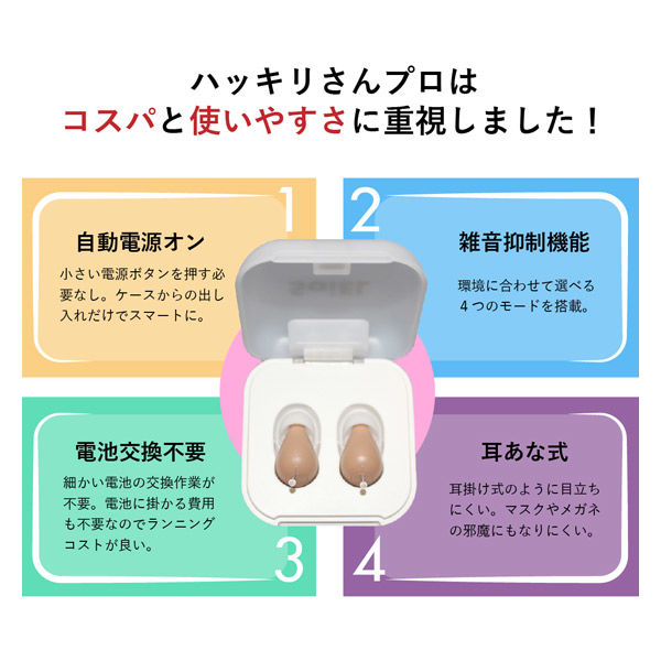 楽ちんヒアリング HK-01 両耳用 ショップジャパン 楽ちんヒアリングHK