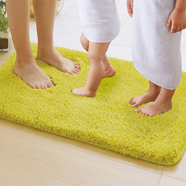 ふわふわ吸水大判バスマット ピスタチオグリーン 1セット（3個