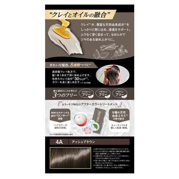 syoss（サイオス） クレイクリーム ヘアカラー 4A アッシュブラウン 2