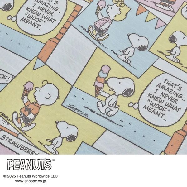 SNOOPY - スヌーピー Ice Cream comics クールハーフケット イエロー ひんやり SNOOPY 寝具 西川 スヌーピー Ice Cream comics クールハーフケット イエロー