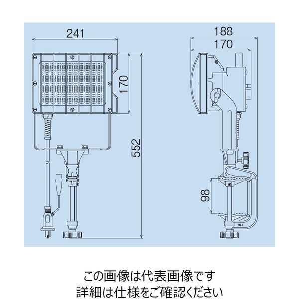 エスコ AC100V/100W 作業灯/LED(コード5m) EA814EL-25A 1台（直送品