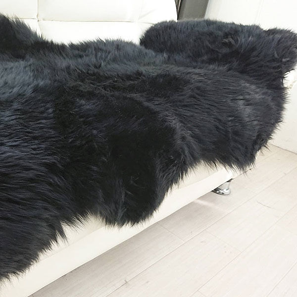 ボーコンセプト ムートンラグ 100×70cm ブラック アイスランド産ラム