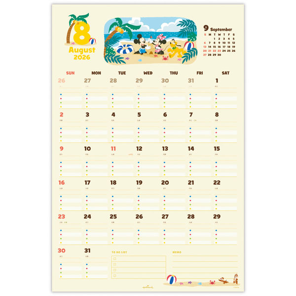 日本ホールマーク 日本HM2026年壁掛シール付きファミリーカレンダー