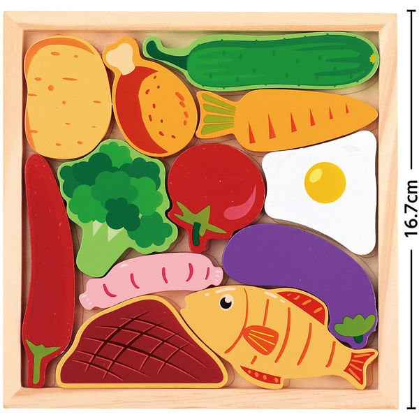 アーテック 木製四角パズル たべもの 21919 1セット(1個×3)（直送品