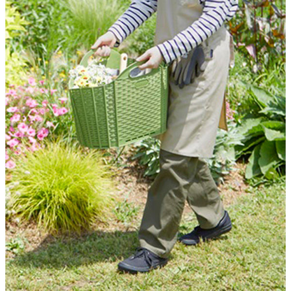 清水産業株式会社 折りたためるガーデンバスケット20L グリーン 2個組