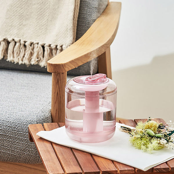 ライフオンプロダクツ 充電式クリア 加湿器 LEDライト付 スモーキーピンク LCAHF005-SP 1個（直送品）