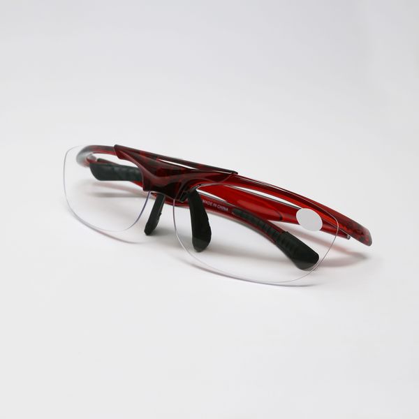 メガネ・老眼鏡 hgerh ハート光学 跳ね上げ式老眼鏡 クリアレッド FL03 +3.00 1個（直送品