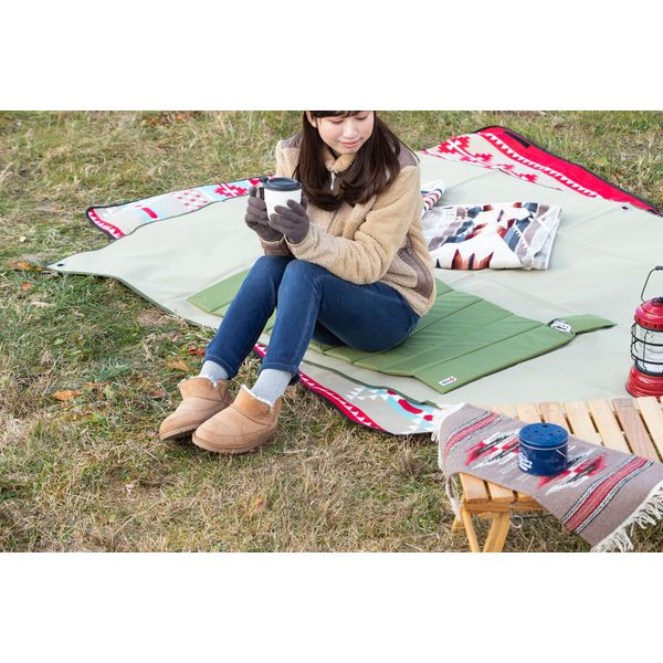 アイリスオーヤマ クッション 車 低反発 シートクッション 洗える 防水 撥水 充電式 アウトドアヒートマット HW-OM9-G オリーブグリーン（直送品）