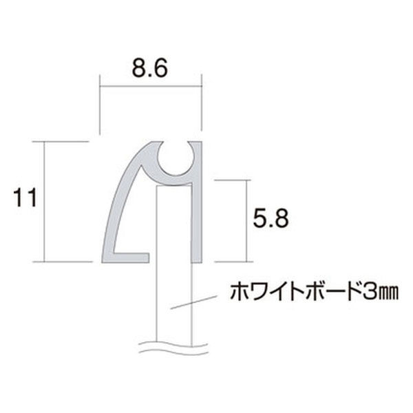 常磐精工 枠付ホワイトボード 300×900mm WBW300X900 1台（直送品