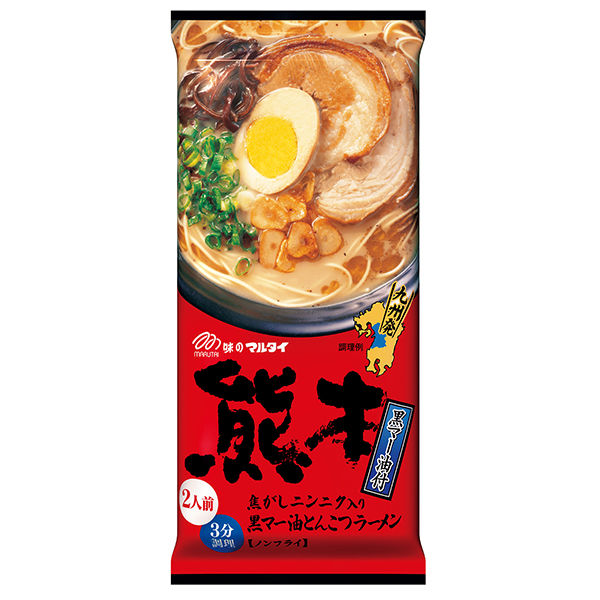 マルタイ 熊本黒マー油とんこつラーメン186g 1セット（2人前×3個入） - アスクル