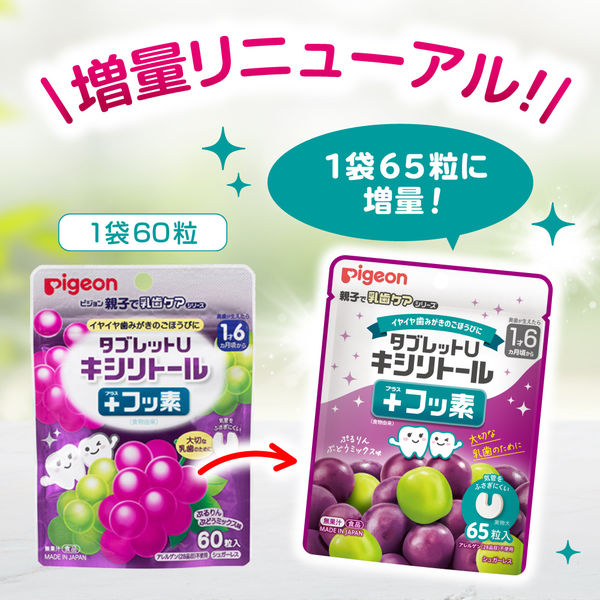 歯ブラシ1000本！日本製 キシリトール+フッ素配合！(フィルムパック) タブレットU キシリトール＋フッ素 60粒入 (ジューシー