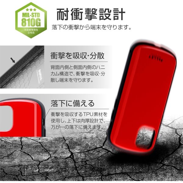 iPhone 12 mini ケース カバー 超軽量・極薄・耐衝撃ハイブリッドケース PALLET AIR レッド（直送品）