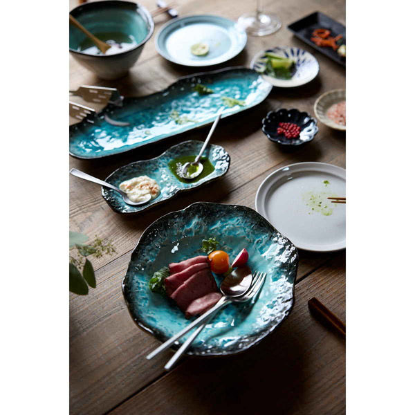 丸利玉樹利喜蔵商店 カレー皿 23cm KANADE 陶器 青 457570 1個