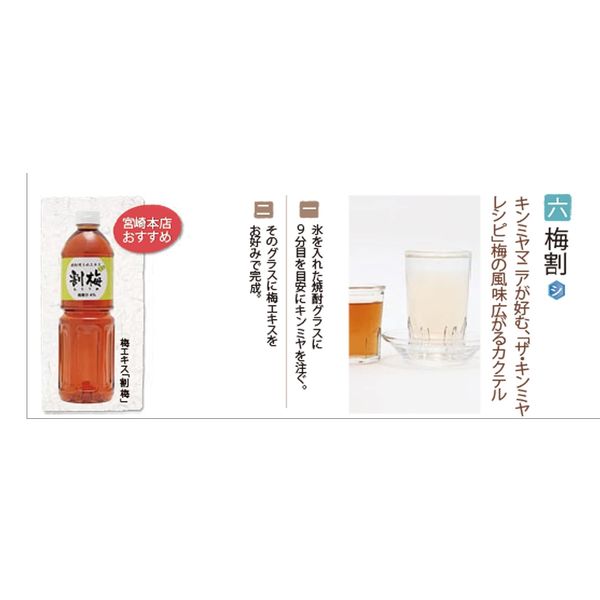 割り材 焼酎用うめエキス 割梅 ペット 1000ml 1本 宮崎本店 キンミヤ