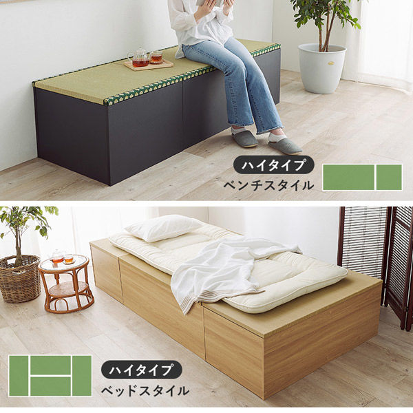 【軒先渡し】萩原 畳付き収納スツール 幅1200×奥行600×高さ450mm ブラック RUD-1159GR 1台（直送品）