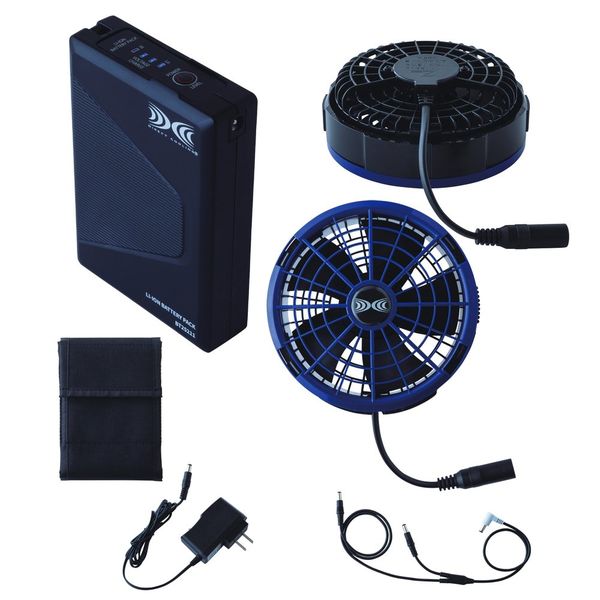 空調服(R) ベスト ダークブルー×ブルー 25Vファンバッテリーセット 3L KU92250-N90-3L-SK25011M5 1SET（直送品）