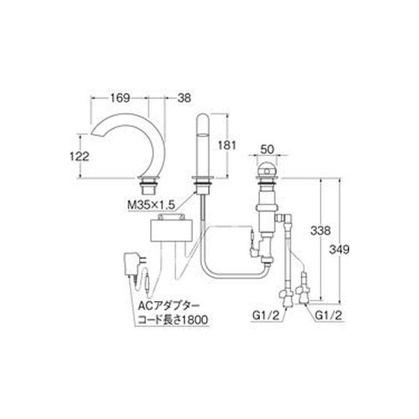 SANEI サーモ付自動洗面混合栓 EK5030-13 1個（直送品） - アスクル