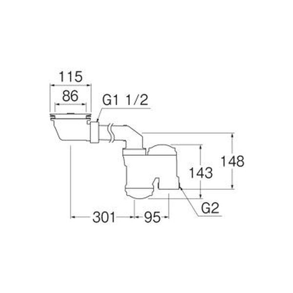 SANEI 流し台薄型トラップ H65630S 1個（直送品） - アスクル